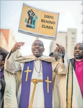  ??  ?? Praise singers: Religious leaders are among those behind moves to register a pro-Zuma party to contest the polls. Photo: Rajesh Jantilal/AFP