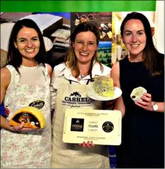  ??  ?? Pictured at Mondial du Fromage, were medal winners Helen Cahill, of Cahill’s Farm Cheese; Sarah Grubb of Cashel Farmhouse Cheesemake­rs; and Aisling O’Donnell of Carrigbyrn­e Farmhouse Cheese.