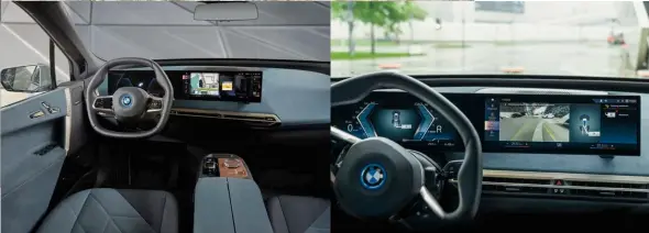  ?? ?? Clockwise from
top: The BMW ix xdrive40; the Parking Assistant in action; the new generation of BMW’S idrive control and operating system