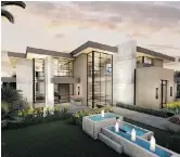 ??  ?? Artist’s rendering of the exterior of a two-storey modern style estate home at Ritz-Carlton Residences.