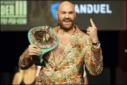  ?? ERIK VERDUZCO —THE ASSOCIATED PRESS ?? Tyson Fury poses during a news conference on Oct. 6 in advance of his heavyweigh­t title boxing bout against Deontay Wilder in Las Vegas.