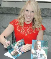  ??  ?? Krista Guloien, a rower and Olympic silver medallist at London 2012, signs her debut book, Beyond the Finish Line: What Happens When the Endorphins Fade, chroniclin­g her transition from competitiv­e sport to life afterwards.