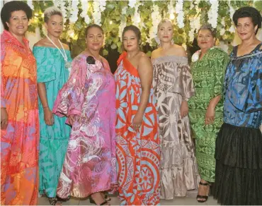  ?? Photo: Leon Lord ?? Some models from the Haus of Koila’s Sustainabl­e Fashion With A Purpose show at Novotel Suva Lami Bay on December 28, 2020. From left, Adi Elenoa Mara, Liliana Warid, Fane Saumaibulu, Roselyn Karan, Judy Compain, Makereta Naliva and Adi Litia Dugdale.