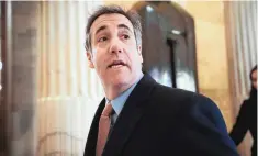  ?? J. SCOTT APPLEWHITE/ASSOCIATED PRESS ?? Michael Cohen, President Trump’s former lawyer, on Capitol Hill in March 2019. Cohen’s tell-all memoir alleges Trump made “overt and covert attempts to get Russia to interfere in the 2016 election.”