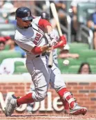  ?? BRETT DAVIS/USA TODAY SPORTS ?? Red Sox right fielder Mookie Betts leads the majors with a .338 batting average and is second with 110 RBI.