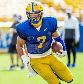  ?? PItt Athletics ?? Tight end Lucas Krull, a transfer from Florida, is “playing like a beast” this spring.