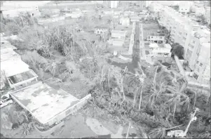  ??  ?? An aerial photo shows damage caused by Hurricane Maria in San Juan, Puerto Rico, September 27, 2017. Picture taken September 27, 2017.