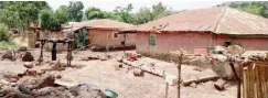  ?? ?? Some of the houses invaded by the gunmen at Yewuti village in Kwali area council recently