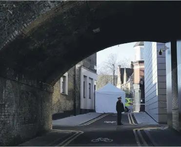  ?? Getty ?? A tent covers the scene in the London borough of Hackney where a man was fatally stabbed on Tuesday. Campaigner­s said a mix of toxic circumstan­ces is at work