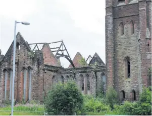  ??  ?? Eyesore The derelict former Dundyvan Parish Church is to be turned into flats