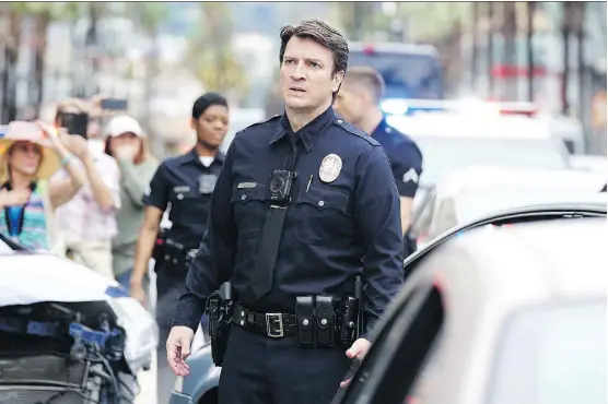  ??  ?? Edmonton’s own Nathan Fillion stars in CTV’s The Rookie. The actor knows all about the art of reinventio­n.