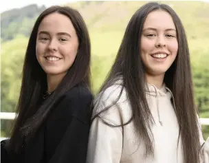  ??  ?? Twins Olivia and Grace Connor got almost identical results