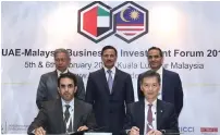  ?? — Supplied photo ?? Sultan bin Saeed Al Mansouri attends the signing of an MoU between UAE and Malaysian business forums.