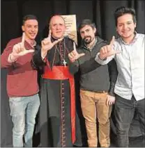  ?? La Triple L ?? Luisto, Guille y Edu Llandrés, la Triple L. A la derecha, con el cardenal Osoro en el último encuentro sobre evangeliza­ción celebrado en Madrid