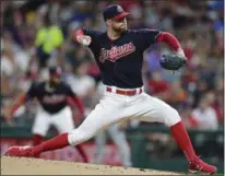  ?? DAVID DERMER — THE ASSOCIATED PRESS ?? Corey Kluber delivers against the Tigers on July 10. Kluber was selected to the AL All-Star team but will not pitch in the game because of his work this past weekend.