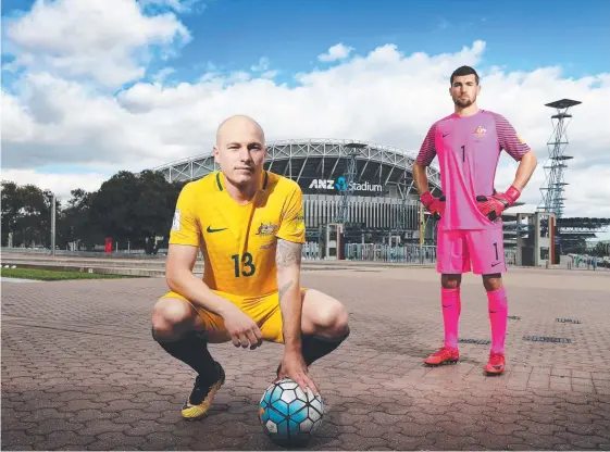  ?? Picture: BRETT COSTELLO ?? Aaron Mooy and Mat Ryan won’t get ahead of themselves when Australia’s World Cup hopes go on the line tonight.