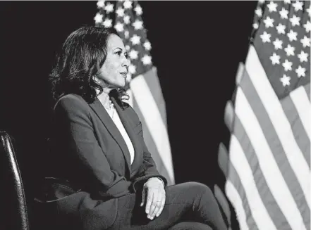  ?? ERIN SCHAFF/THE NEW YORK TIMES ?? Sen. Kamala Harris of California, the daughter of an Indian mother and Jamaican father, is driven by her experience­s growing up.