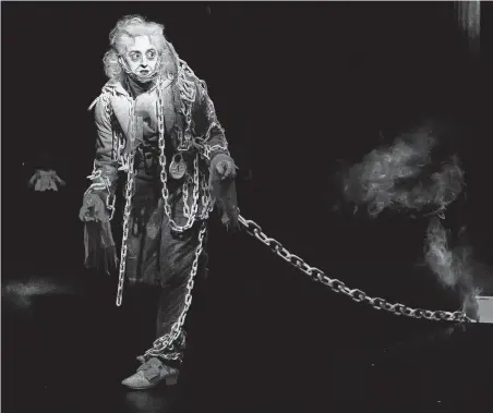  ?? Lynn Lane ?? Dylan Godwin portrays Jacob Marley in the Alley Theatre’s production of “A Christmas Carol — A Ghost Story of Christmas.”