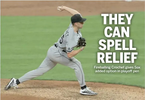  ?? AARON DOSTER/AP ?? Six of Sox left-hander Garrett Crochet’s 13 pitches in his major-league debut Friday against the Reds were clocked in triple figures, including one at 101.5 mph.