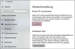  ??  ?? Mit einem Klick auf Losgeht’s starten Sie im Wiederhers­tellen-Menü die Wiederhers­tellung Ihres System-Images.