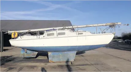  ??  ?? The Tazik, a 30ft sailing yacht, will go under the hammer tomorrow