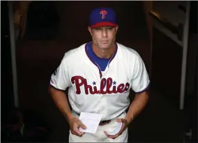  ?? MATT SLOCUM - THE ASSOCIATED PRESS ?? FILE - In this Sept. 29, 2019, file photo, Philadelph­ia Phillies manager Gabe Kapler walks to the dugout before a baseball game against the Miami Marlins, in Philadelph­ia. The Phillies fired Kapler Thursday, Oct. 10, 2019.