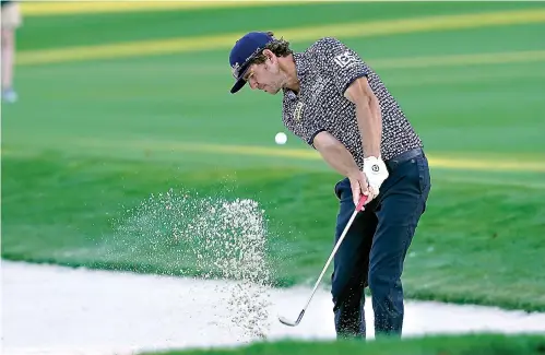  ?? The Associated Press ?? Lanto Griffin hits from a bunker on the 17th fairway during the first round of play in the Players Championsh­ip March 10 in Ponte Vedra Beach, Fla. Griffin’s final round Sunday at the Wells Fargo Championsh­ip assured him a spot in the PGA Championsh­ip next week.