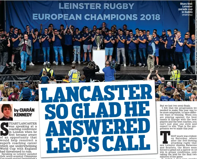  ?? SPORTSFILE ?? Blues fest: Leinster parade cup in Dublin