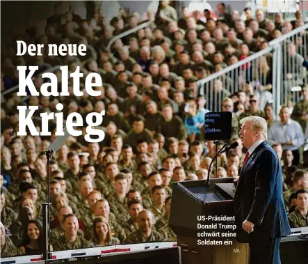  ?? APA ?? US-Präsident Donald Trump schwört seine Soldaten ein