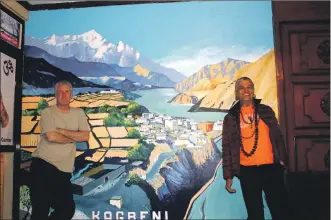  ?? 01_B16Gordon0­7_Mural ?? Some of Gordon’s mural artwork at a hotel in Kathmandu.