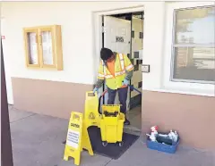  ?? ROBERT NOTT/THE NEW MEXICAN ?? Gary Waquie of Jemez Pueblo said he and another employee clean the facilities at La Bajada rest stop three times a day.