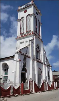  ?? (AP/Delot Jean) ?? Sacred Heart church is damaged after an earthquake in Les Cayes, Haiti, Aug. 14.