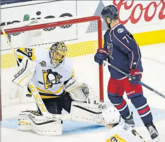  ?? [KYLE ROBERTSON/DISPATCH] ?? The Golden Knights selected Penguins goalie Marc-Andre Fleury, a three-time Stanley Cup winner, who lost his starting job in Pittsburgh.