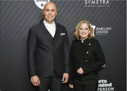  ?? PHOTO BY EVAN AGOSTINI — INVISION — AP, FILE ?? In this file photo, Hope award recipient Carlos Beltran, left, and San Juan, Puerto Rico, Mayor Carmen Yulin Cruz pose together at the Sports Illustrate­d 2017Sports­person of the Year Awards in New York. Beltran, who retired after winning the World Series with the Houston Astros, started a fundraiser to help Hurricane Maris victims in Puerto Rico by donating $1million.