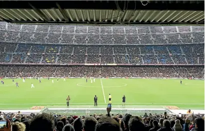  ?? PHOTOS: ADAM PRESTON ?? Adam Preston recommends everyone check out a game at Camp Nou.