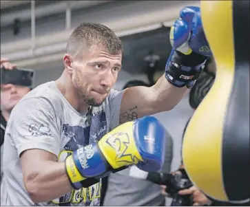  ?? Kathy Willens Associated Press ?? VASILIY LOMACHENKO, who made his last four foes quit on their stools, hopes for a better fight Saturday.
