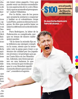  ?? AFP. ?? Un Juan Carlos Osorio está fuera del alcance.