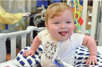  ?? PAT ROGERS / CHILDREN'S HOSPITAL OF WISCONSIN ?? Jax Schmalzrie­dt was hospitaliz­ed for 561 days after his birth. Last month, the boy finally was able to go home to Wauwatosa with his parents, Kari and Gary.