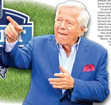  ?? AP PHOTOS ?? ROBERT KRAFT