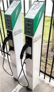  ?? Telefonix Inc. ?? PowerPost EVSE charging stations for electric vehicles were installed recently at the University of Texas MD Anderson Cancer Center.