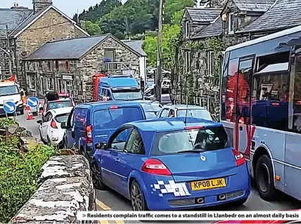  ?? LLANBEDR BYPASS COMMUNITY GROUP ?? > Residents complain traffic comes to a standstill in Llanbedr on an almost daily basis