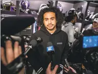  ?? Richard Tsong-Taatarii / TNS ?? Vikings linebacker Eric Kendricks addresses questions about the end of the season.