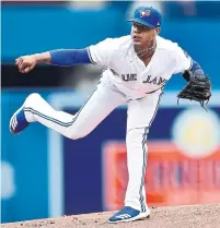  ?? FRANK GUNN/THE CANADIAN PRESS ?? Blue Jay Marcus Stroman fanned seven Orioles in seven innings on Saturday, both personal season highs.