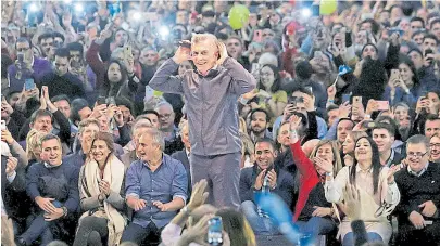  ?? Diego lima ?? Como hizo anteayer, Macri escuchó así el “sí se puede” de la gente