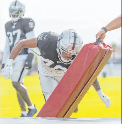  ?? Heidi Fang Las Vegas Review-journal @Heidifang ?? Raiders safety Isaiah Pola-mao had a stellar college career at Southern California where he recorded 178 tackles, five intercpeti­ons and four fumble recoveries.