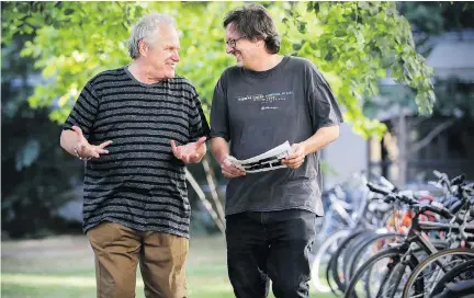  ?? JOHN MAHONEY ?? Claude Chamberlan, left, plans to step down as the Festival du nouveau cinéma’s co-director of programmin­g after this year, handing over the artistic direction to FNC veteran Philippe Gajan. “I’m going to stay on as programmer for special...