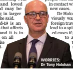  ??  ?? WORRIES: Dr Tony Holohan