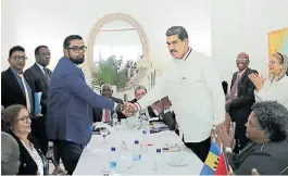 ?? ?? Juntos. Nicolás Maduro y su par de Guyana, Irfaan Ali, en diciembre.
