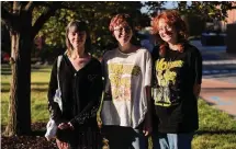  ?? ?? University of Missouri students Sylvia Debruzzi, from left, Sarah Woods and Emma Komoroski all identify as formerly religious but currently unaffiliat­ed.