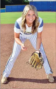  ?? WILLIAM HARVEY/TRILAKES EDITION ?? Sheridan junior shortstop Maggie Hicks had two hits in the Class 6A state-championsh­ip game as the Lady Yellowjack­ets won their second consecutiv­e state title, beating Greenwood 3-2 on May 20. Hicks is the 2017 Tri-Lakes Edition Softball Player of the...